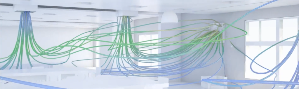 Image of rendered building HVAC airflow simulation