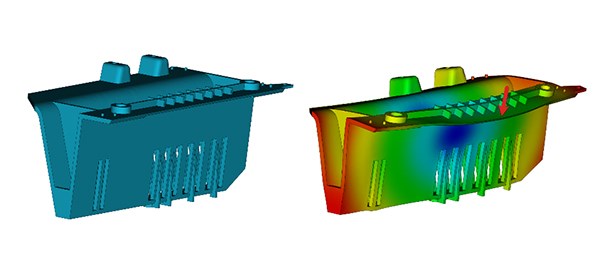 Image: Autodesk Moldflow warpage simulation
