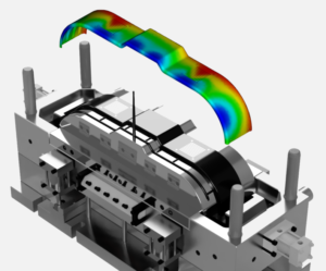 Image of Autodesk Moldflow injection molding plastic simulation.
