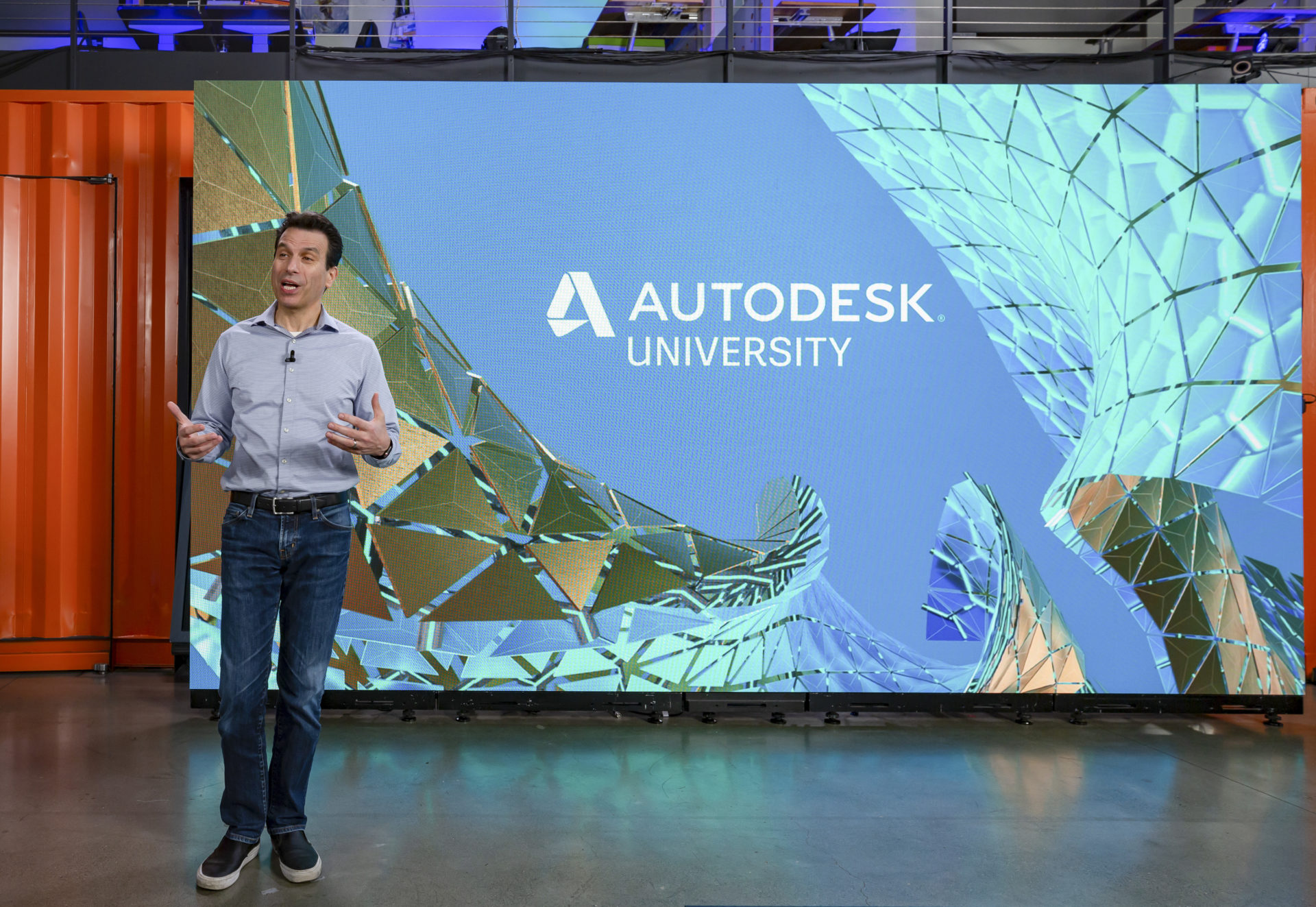 Andrew Anagnost, Autodesk President, presents at the General Session keynote for Autodesk University 2020.