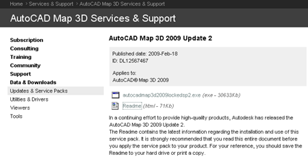 Update2AcadMap2009